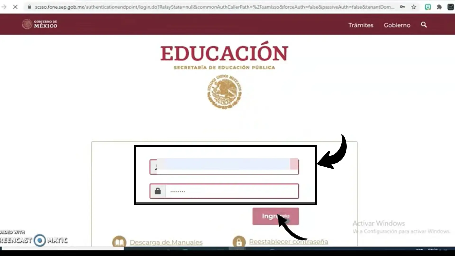 Iniciar sesión con CURP y contraseña
