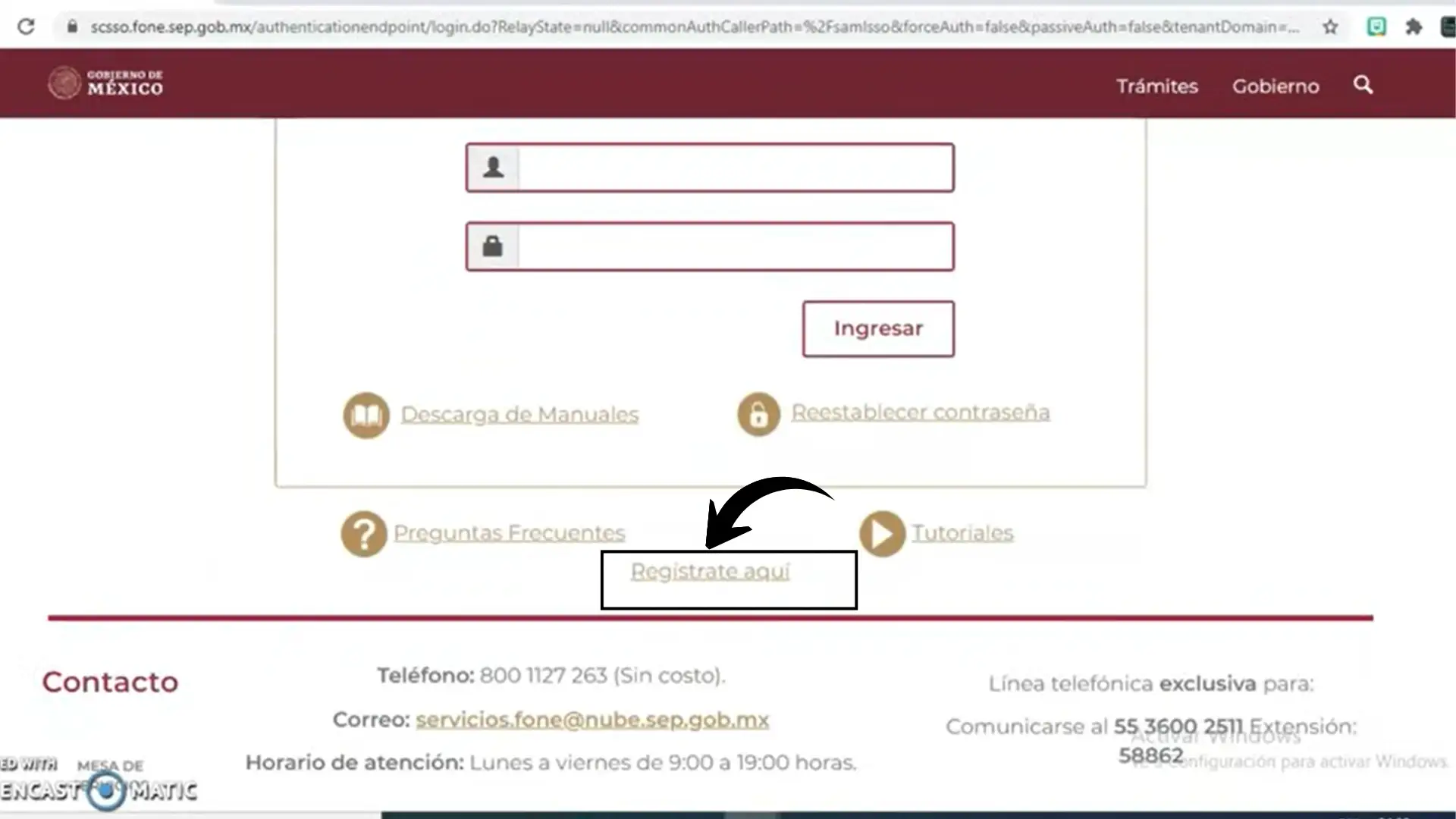 Paso 1: Haz clic en el botón de registro