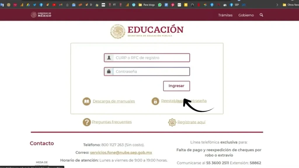 Paso 1: Haz clic en la opción Restablecer contraseña