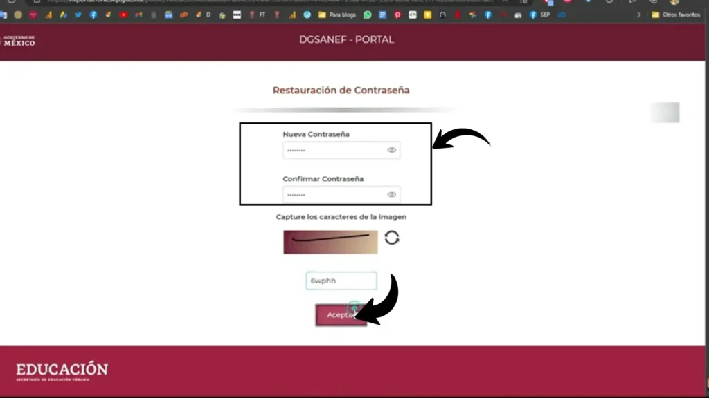 Paso 4: Crea y confirma una nueva contraseña