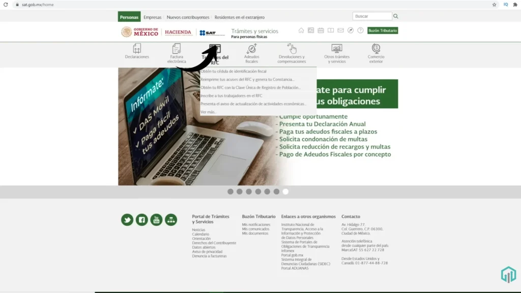 Paso 2: Abre el menú de RFC