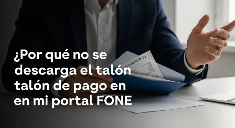 ¿Por qué no se descarga el talón de pago en mi portal FONE?